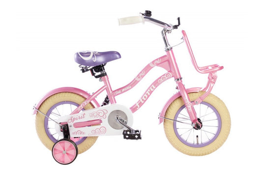 Spirit Flora Meisjesfiets Roze-Paars 12 inch
