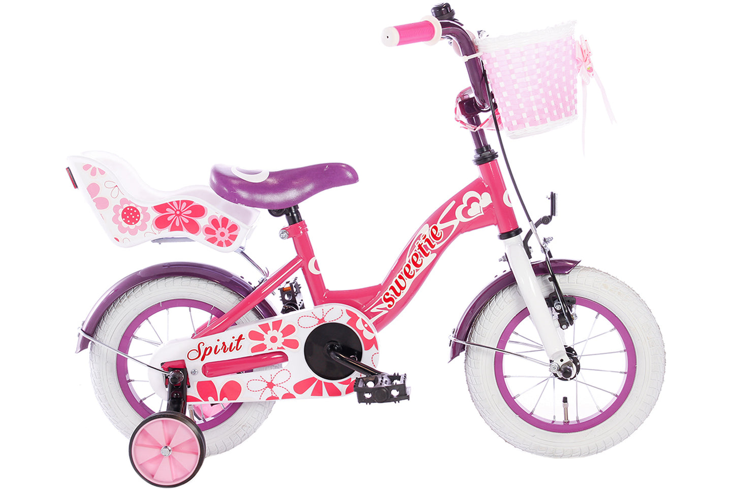 Spirit Sweetie Meisjesfiets Roze Paars 12 inch