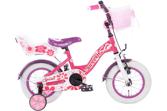 Spirit Sweetie Meisjesfiets Roze Paars 12 inch
