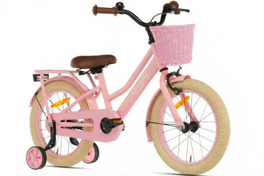 Liberty meisjesfiets Roze 12 inch + mand